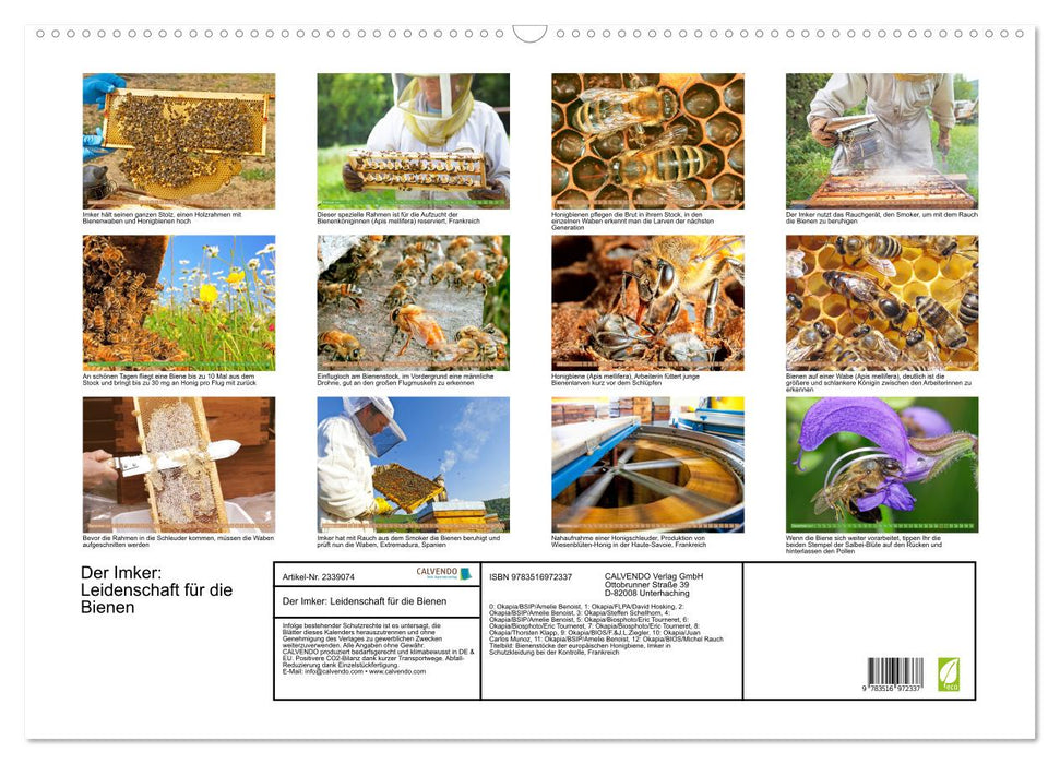 Der Imker: Leidenschaft für die Bienen (CALVENDO Wandkalender 2027)