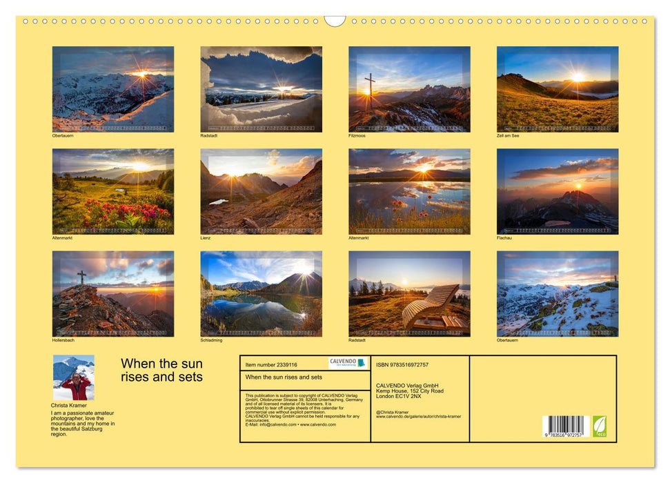 When the sun rises and sets (CALVENDO Monthly Calendar 2027)