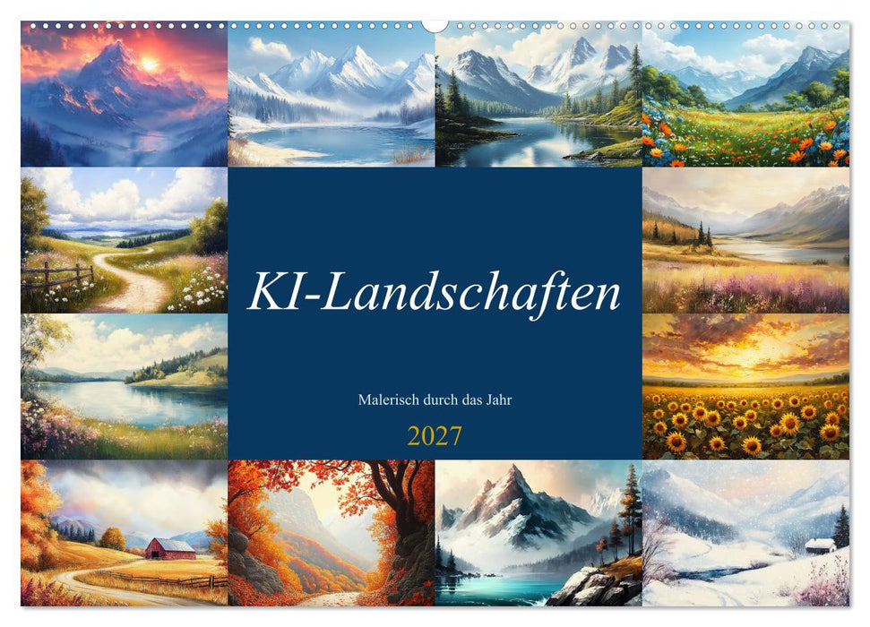 KI-Landschaften - Malerisch durch das Jahr (CALVENDO Wandkalender 2027)