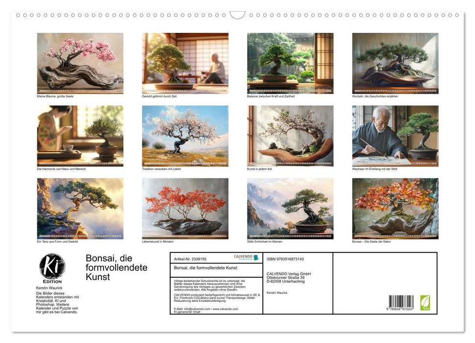 Bonsai, die formvollendete Kunst (CALVENDO Wandkalender 2027)