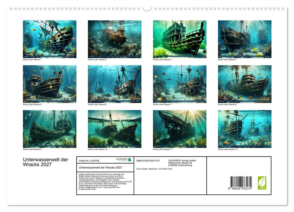 Unterwasserwelt der Wracks 2027 (CALVENDO Premium Wandkalender 2027)
