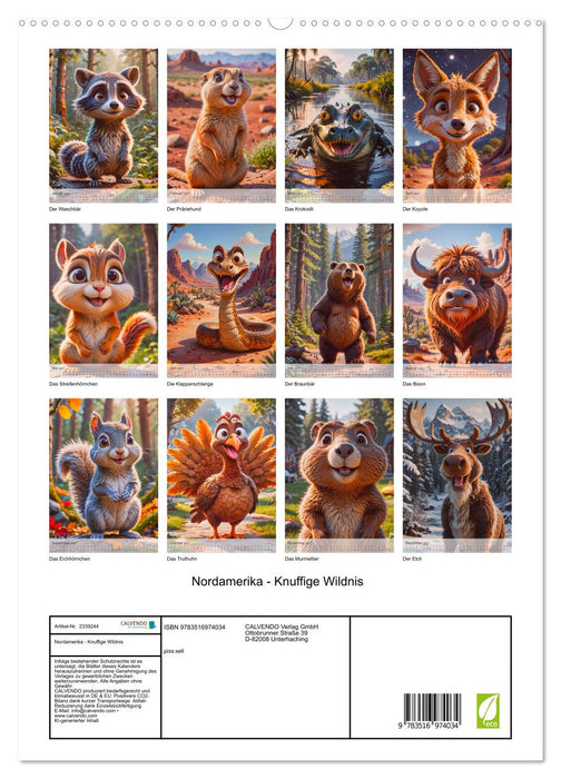 Nordamerika - Knuffige Wildnis (CALVENDO Premium Wandkalender 2027)
