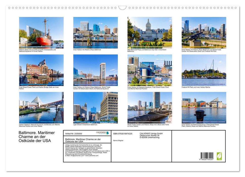 Baltimore. Maritimer Charme an der Ostküste der USA (CALVENDO Wandkalender 2027)