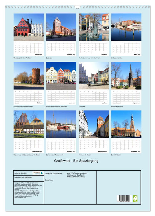 Greifswald - Ein Spaziergang (CALVENDO Wandkalender 2027)