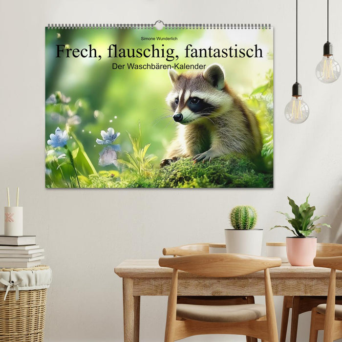 Frech, flauschig, fantastisch - Der Waschbären-Kalender (CALVENDO Wandkalender 2027)