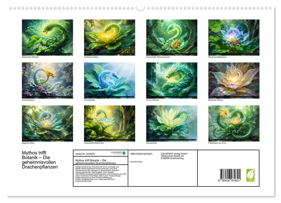 Mythos trifft Botanik – Die geheimnisvollen Drachenpflanzen (CALVENDO Premium Wandkalender 2027)