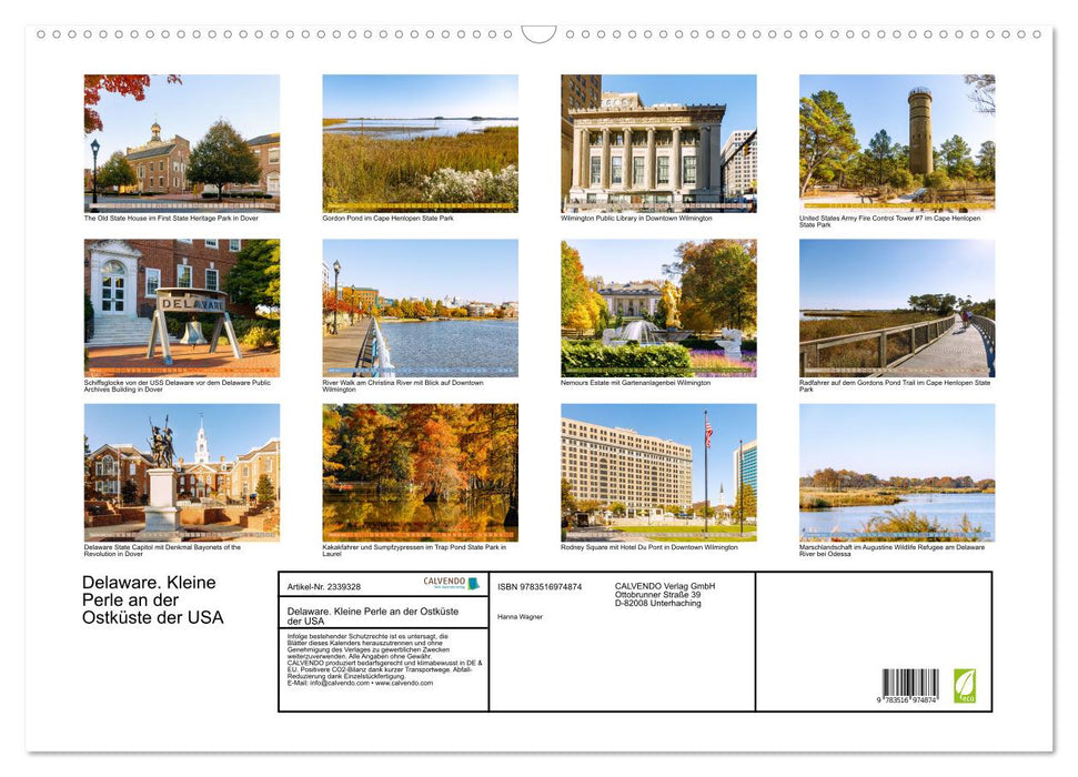 Delaware. Kleine Perle an der Ostküste der USA (CALVENDO Wandkalender 2027)