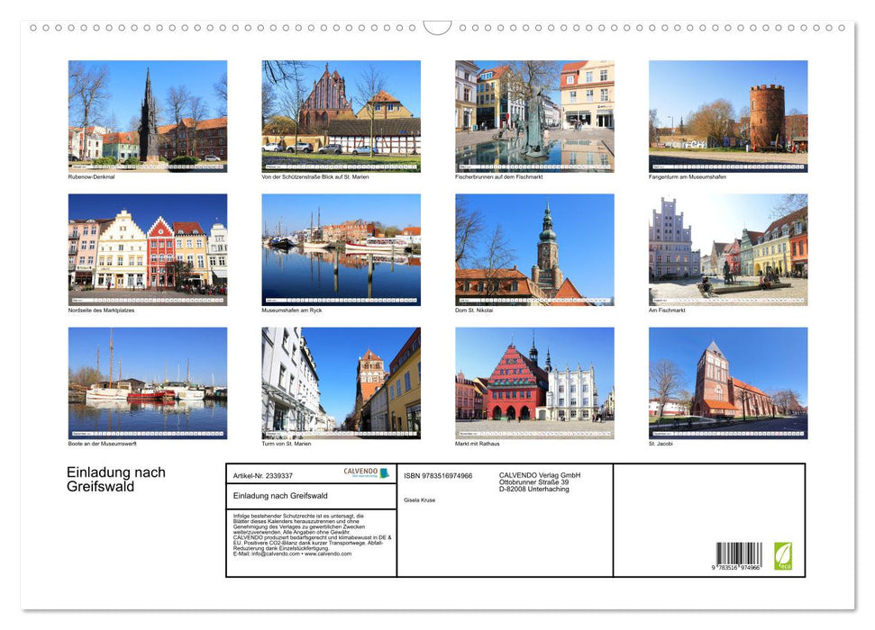 Einladung nach Greifswald (CALVENDO Wandkalender 2027)