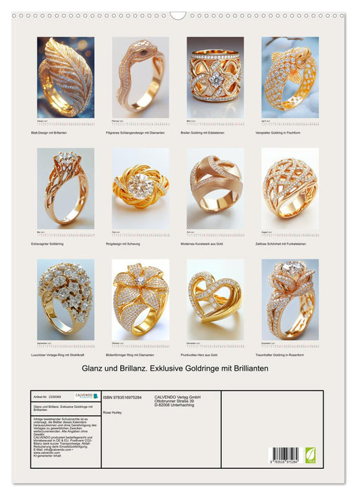 Glanz und Brillanz. Exklusive Goldringe mit Brillianten (CALVENDO Wandkalender 2027)