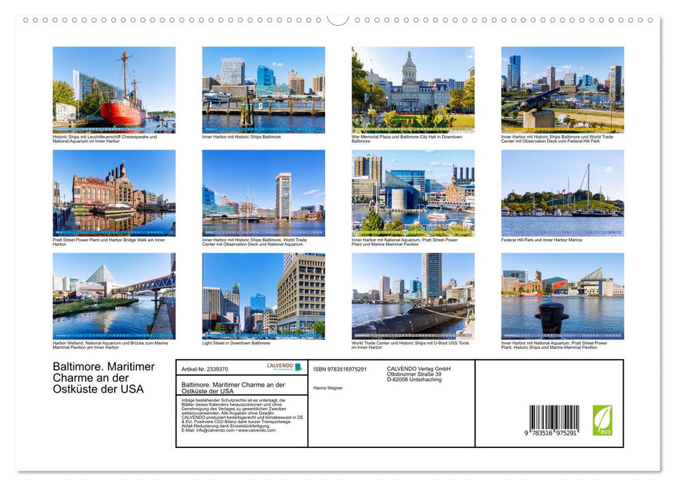 Baltimore. Maritimer Charme an der Ostküste der USA (CALVENDO Premium Wandkalender 2027)