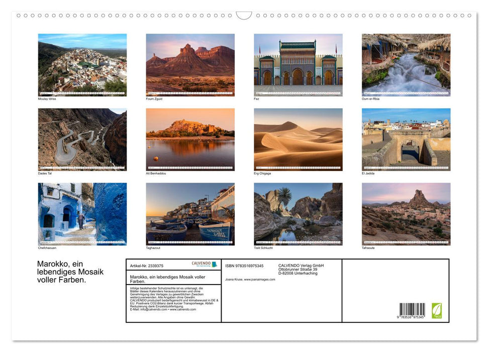Marokko, ein lebendiges Mosaik voller Farben. (CALVENDO Wandkalender 2027)