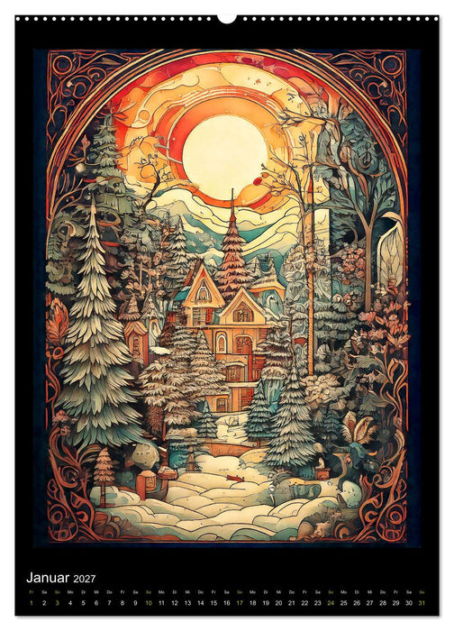 Der Jahreskreis auf alten Illustrationen (CALVENDO Wandkalender 2027)