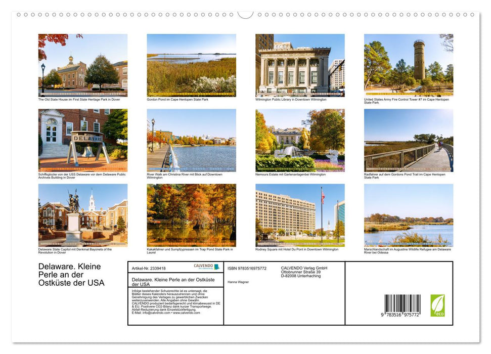 Delaware. Kleine Perle an der Ostküste der USA (CALVENDO Premium Wandkalender 2027)
