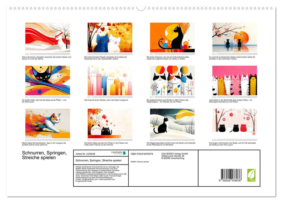 Schnurren, Springen, Streiche spielen (CALVENDO Premium Wandkalender 2027)