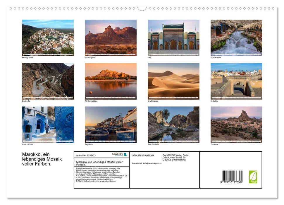 Marokko, ein lebendiges Mosaik voller Farben. (CALVENDO Premium Wandkalender 2027)