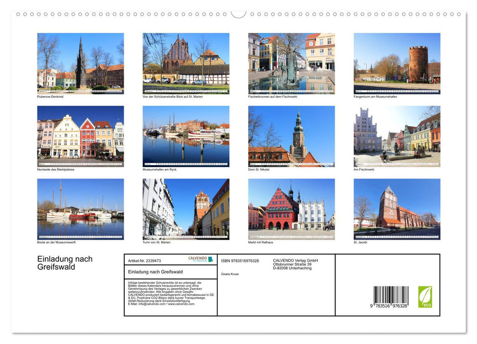 Einladung nach Greifswald (CALVENDO Premium Wandkalender 2027)