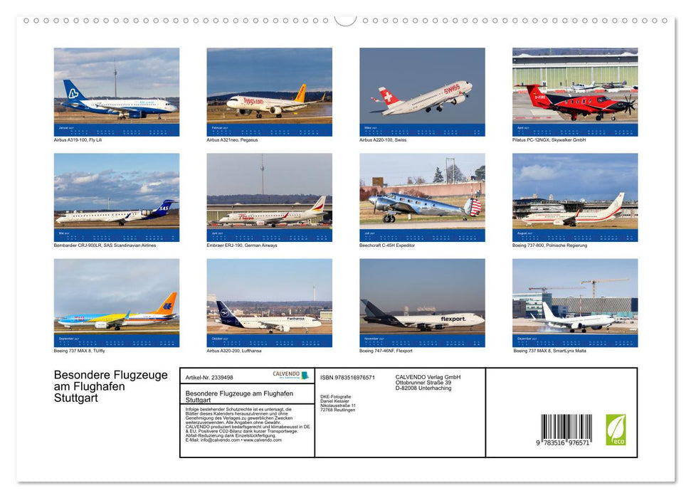 Besondere Flugzeuge am Flughafen Stuttgart (CALVENDO Premium Wandkalender 2027)