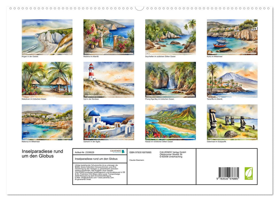 Inselparadiese rund um den Globus (CALVENDO Premium Wandkalender 2027)
