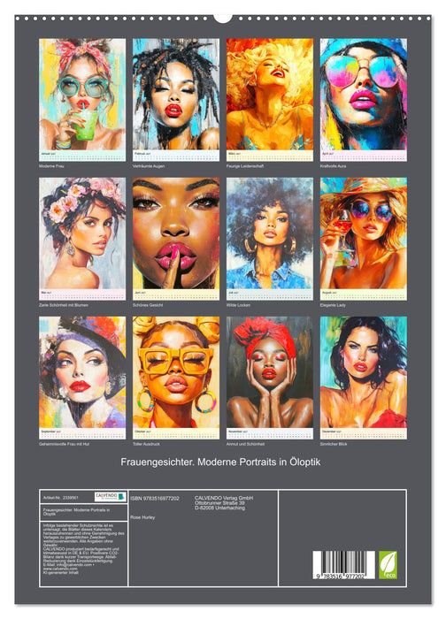 Frauengesichter. Moderne Portraits in Öloptik (CALVENDO Premium Wandkalender 2027)