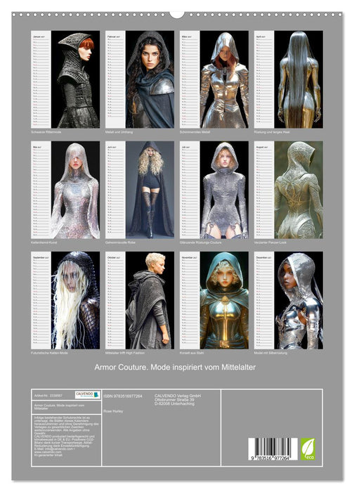 Armor Couture. Mode inspiriert vom Mittelalter (CALVENDO Premium Wandkalender 2027)