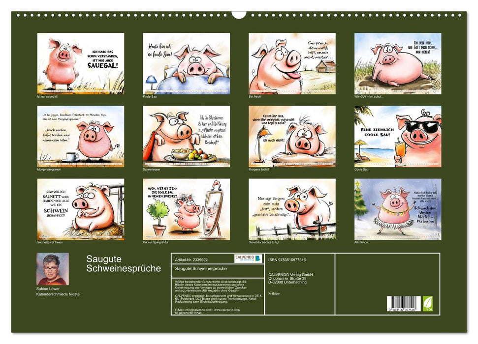 Saugute Schweinesprüche (CALVENDO Wandkalender 2027)