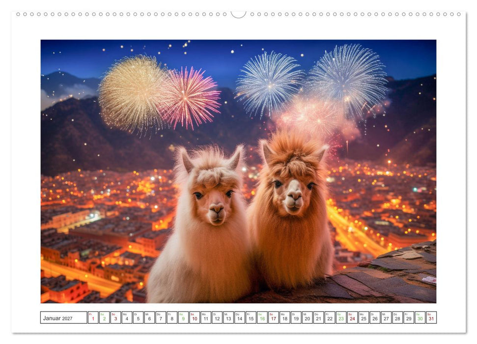Die Welt der Alpakas (CALVENDO Premium Wandkalender 2027)