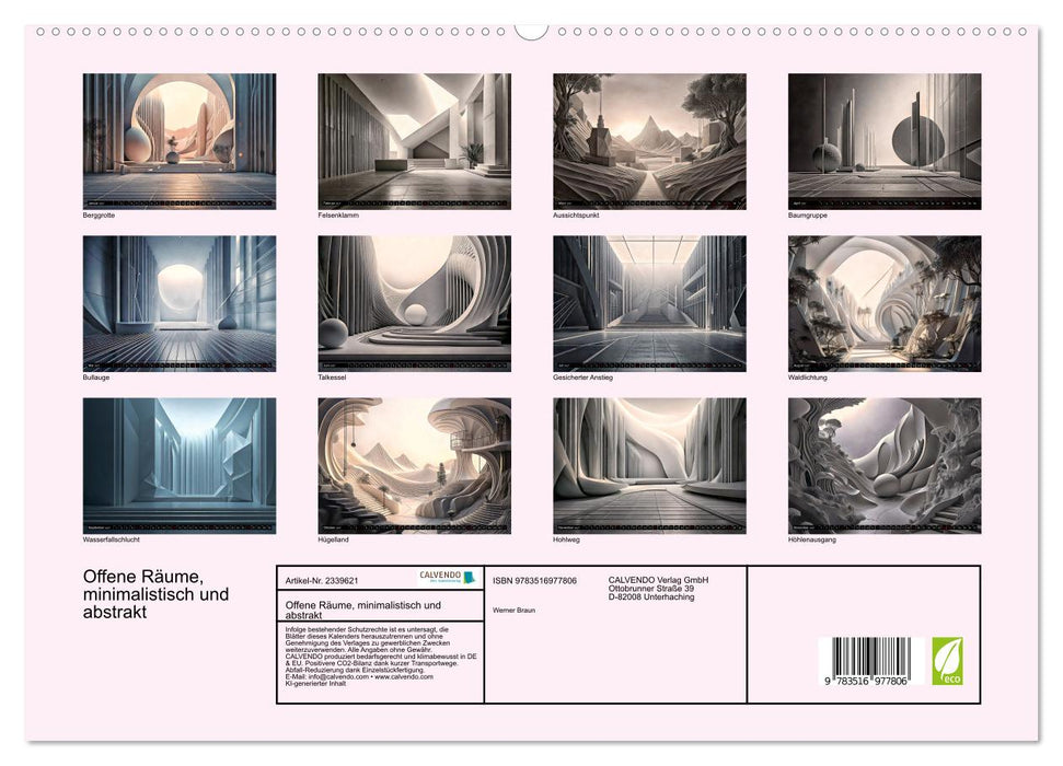 Offene Räume, minimalistisch und abstrakt (CALVENDO Premium Wandkalender 2027)