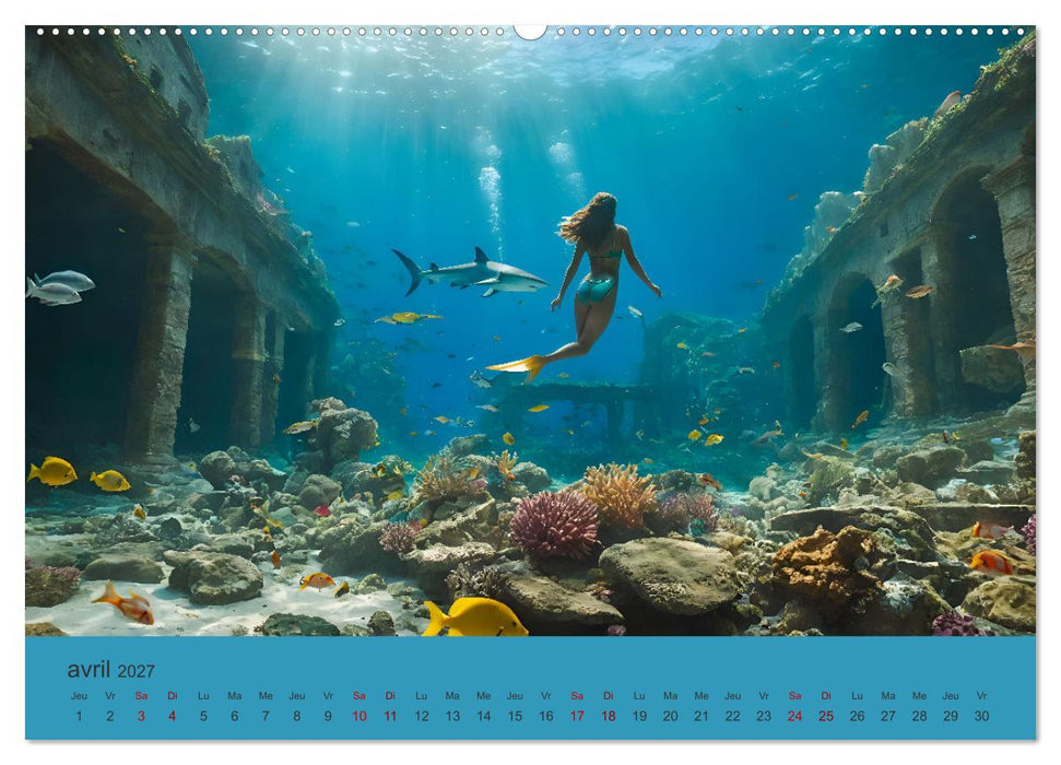 Paysages marins Une plongée fantastique (CALVENDO Calendrier mensuel 2027)