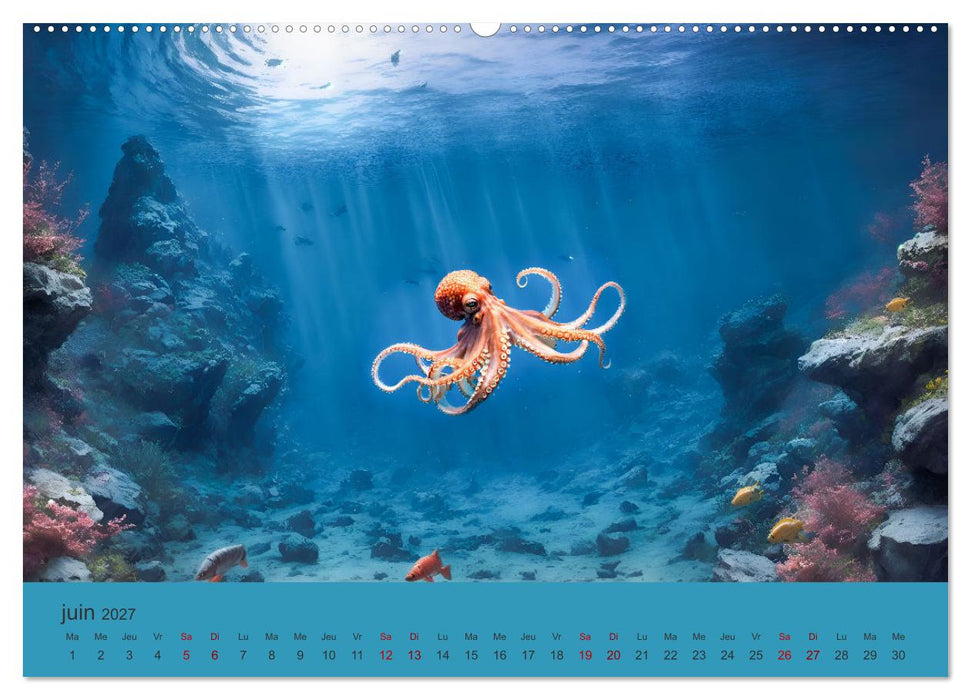 Paysages marins Une plongée fantastique (CALVENDO Calendrier mensuel 2027)