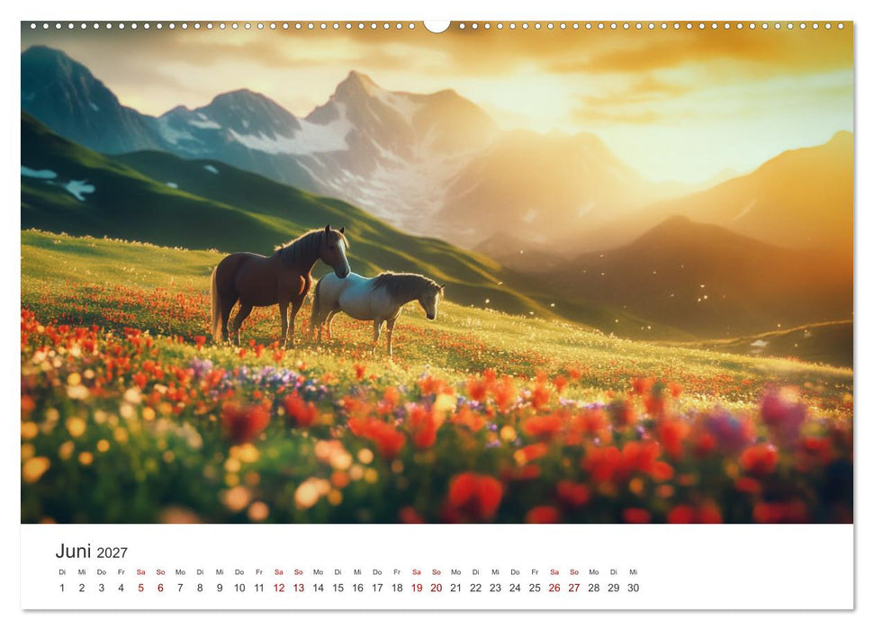 Im Wind der Freiheit - Ein Jahr voller Pferde (CALVENDO Wandkalender 2027)