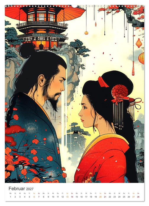 Geisha - Old School Poster Style (CALVENDO Wandkalender 2027)