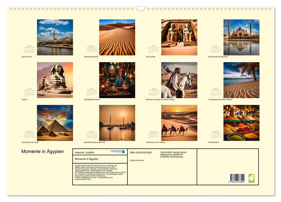Momente in Ägypten (CALVENDO Wandkalender 2027)
