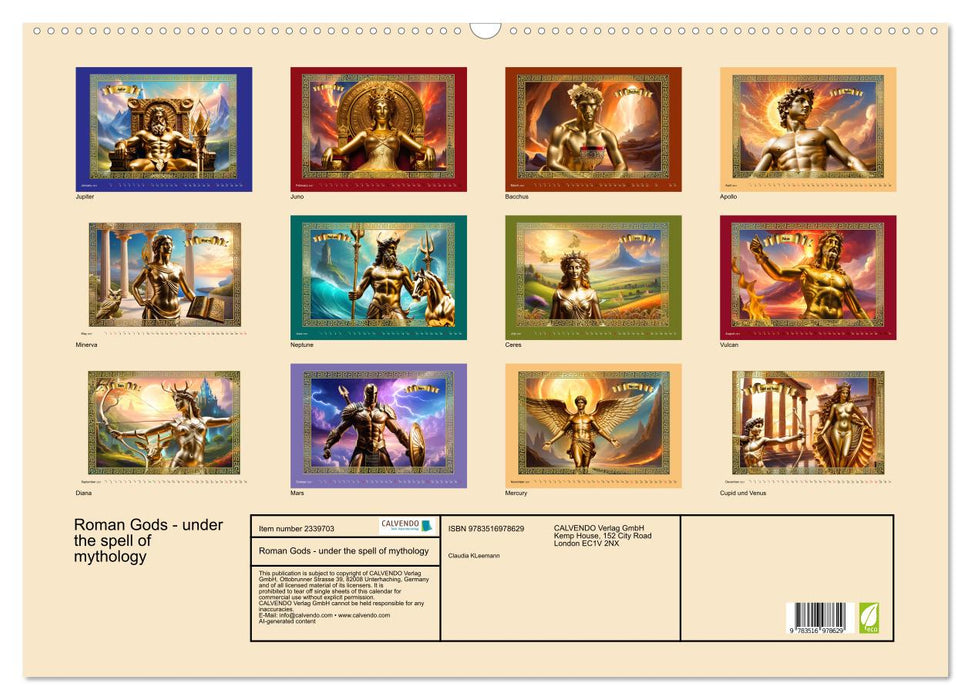 Roman Gods - under the spell of mythology (CALVENDO Monthly Calendar 2027)