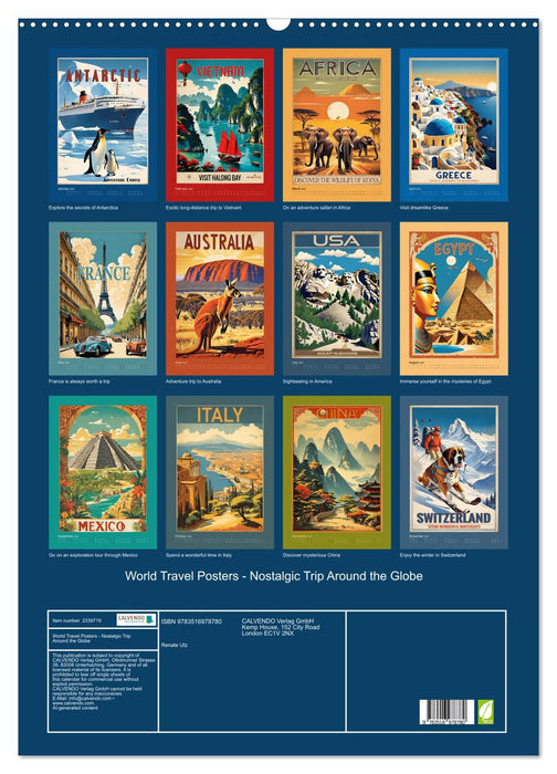 World Travel Posters - Nostalgic Trip Around the Globe (CALVENDO Monthly Calendar 2027)