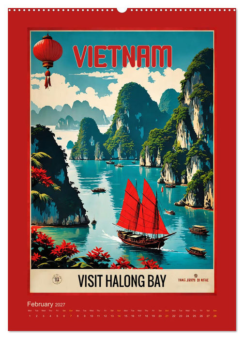 World Travel Posters - Nostalgic Trip Around the Globe (CALVENDO Monthly Calendar 2027)
