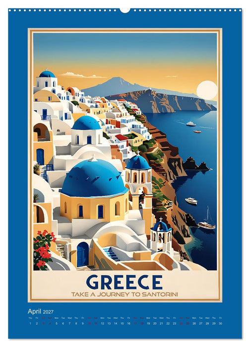 World Travel Posters - Nostalgic Trip Around the Globe (CALVENDO Monthly Calendar 2027)