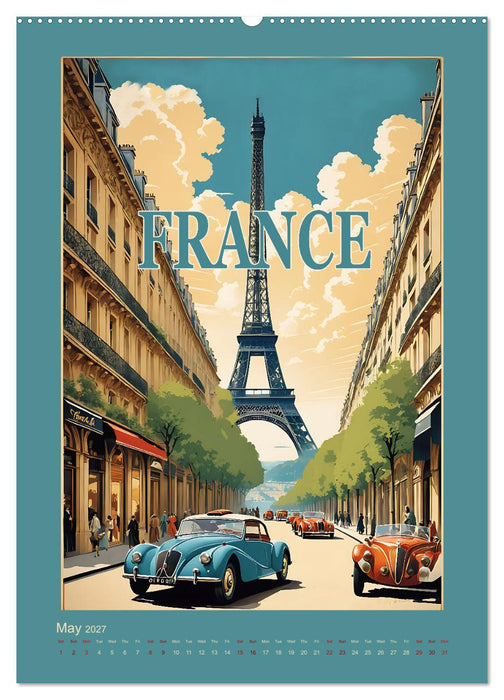 World Travel Posters - Nostalgic Trip Around the Globe (CALVENDO Monthly Calendar 2027)