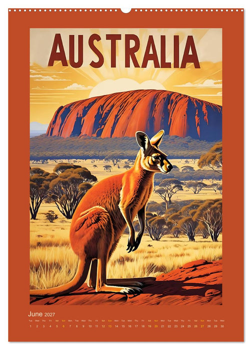 World Travel Posters - Nostalgic Trip Around the Globe (CALVENDO Monthly Calendar 2027)