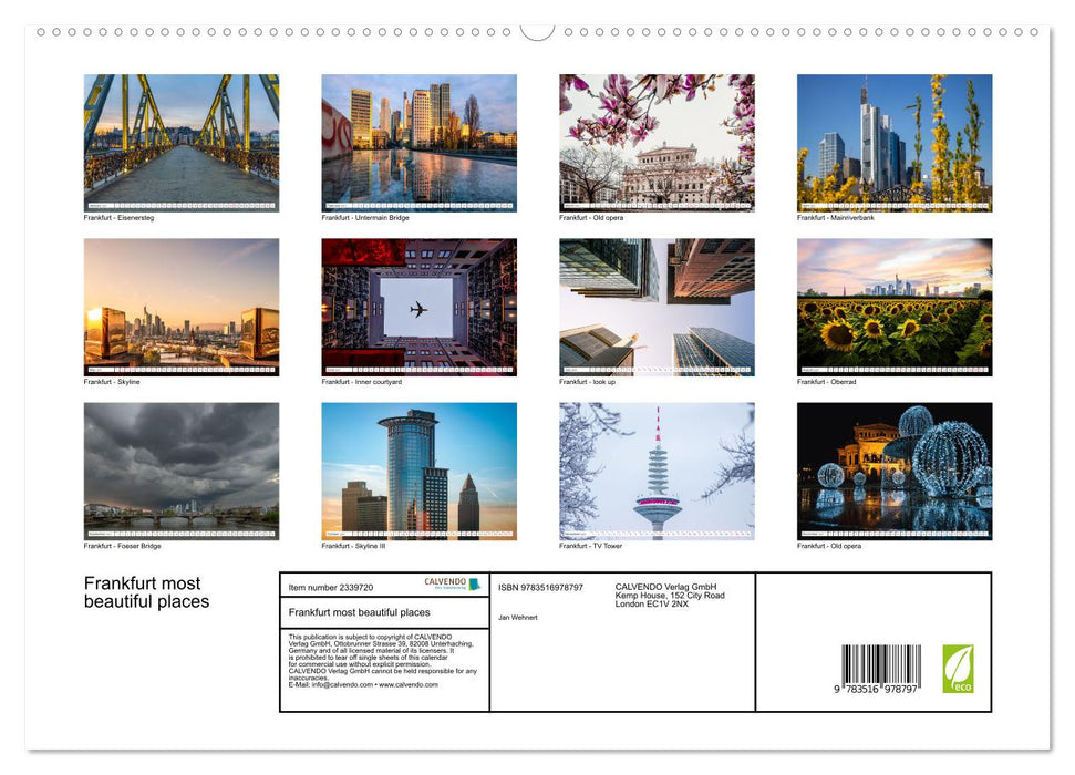 Frankfurt most beautiful places (CALVENDO Premium-Calendar 2027)