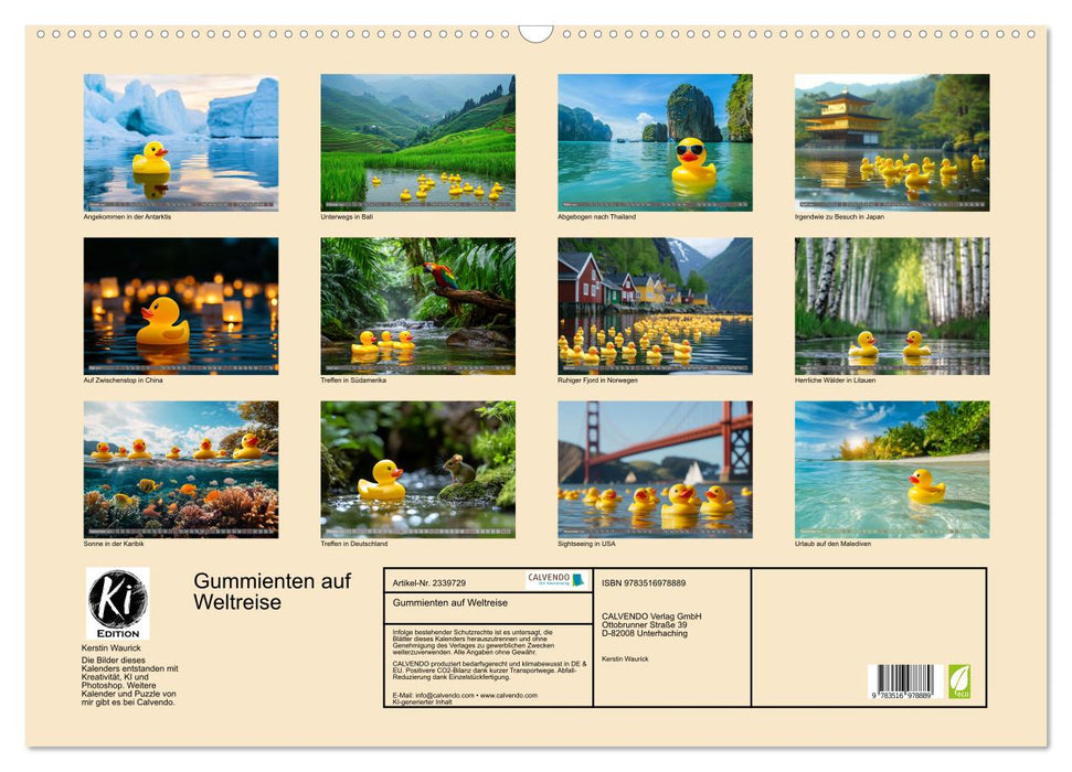 Gummienten auf Weltreise (CALVENDO Wandkalender 2027)