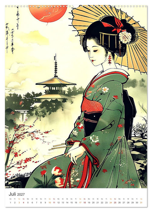 Geisha - Old School Poster Style (CALVENDO Premium Wandkalender 2027)