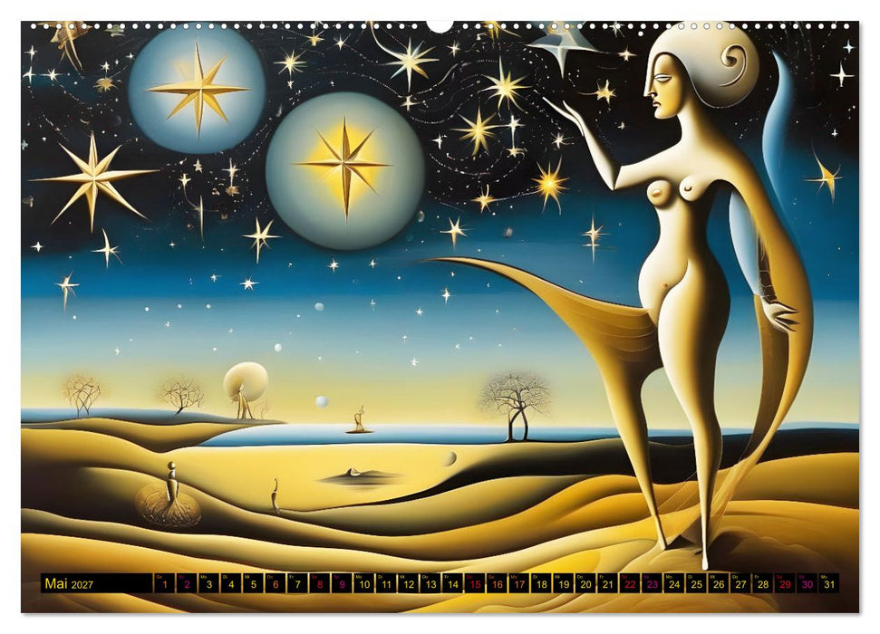 Erde, Sonne, Mond und Sterne Surrealistische Kunstwerke (CALVENDO Wandkalender 2027)