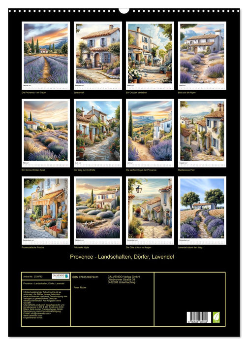 Provence - Landschaften, Dörfer, Lavendel (CALVENDO Wandkalender 2027)