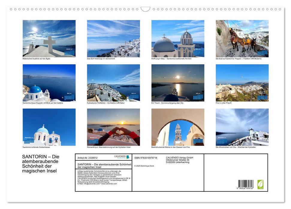 SANTORIN – Die atemberaubende Schönheit der magischen Insel (CALVENDO Wandkalender 2027)