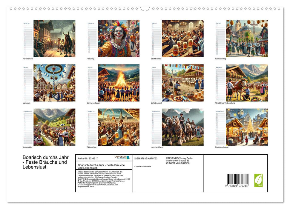 Boarisch durchs Jahr - Feste Bräuche und Lebenslust (CALVENDO Premium Wandkalender 2027)