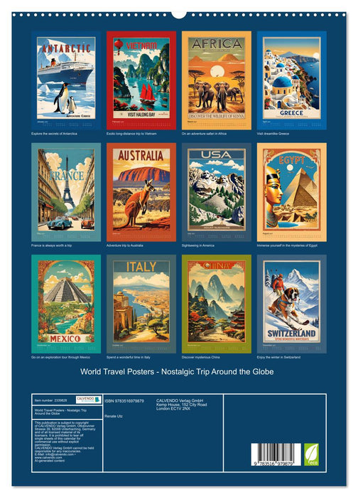 World Travel Posters - Nostalgic Trip Around the Globe (CALVENDO Premium-Calendar 2027)