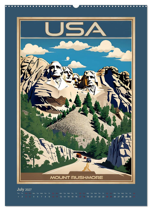 World Travel Posters - Nostalgic Trip Around the Globe (CALVENDO Premium-Calendar 2027)