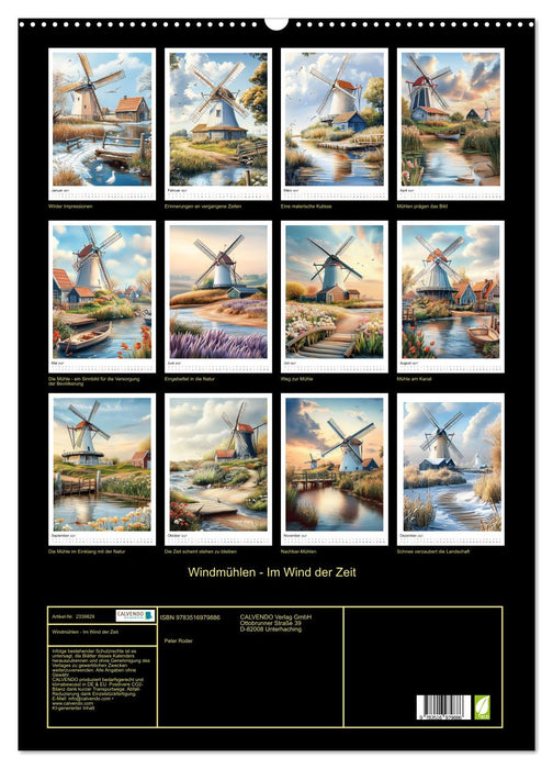 Windmühlen - Im Wind der Zeit (CALVENDO Wandkalender 2027)