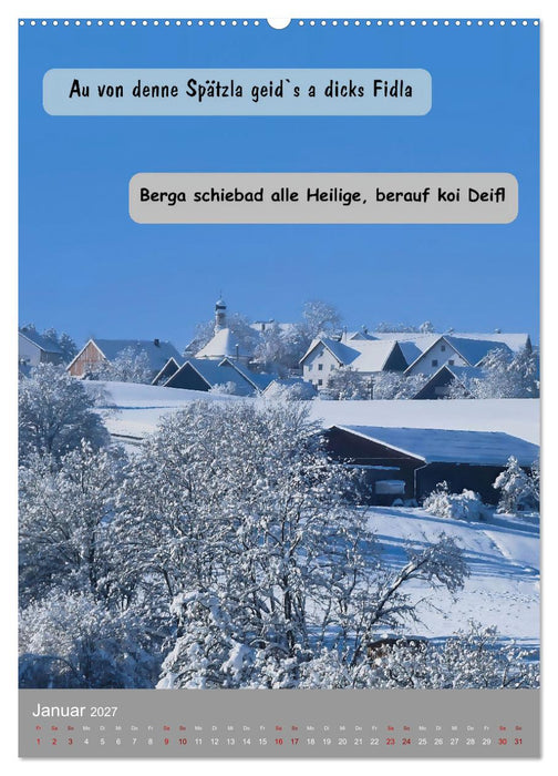Schwäbische Sprichwörter Oifach g`redt (CALVENDO Premium Wandkalender 2027)