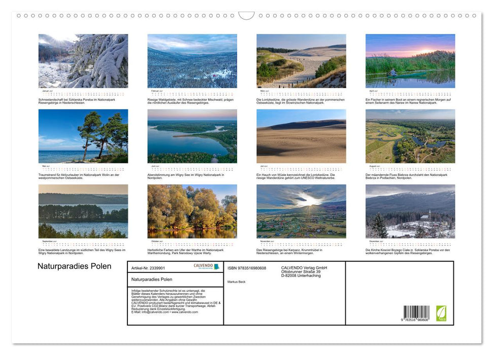 Naturparadies Polen (CALVENDO Wandkalender 2027)